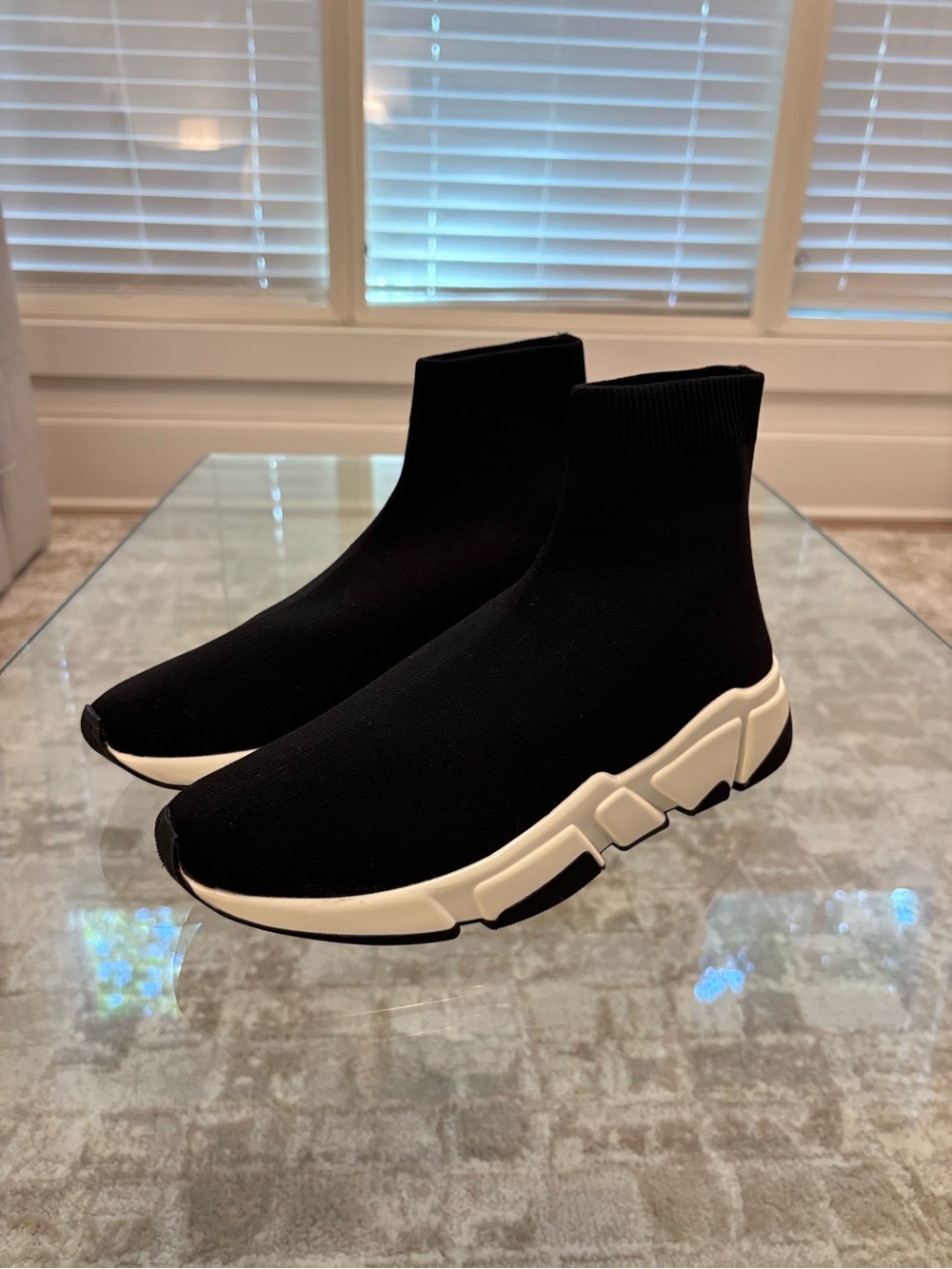 Steve Madden Black Knit Sock Sneakers